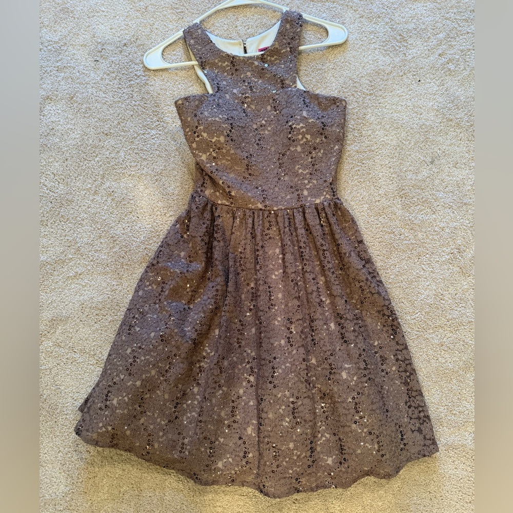 Morgan & Co. Sequin Formal Dress - Taupe